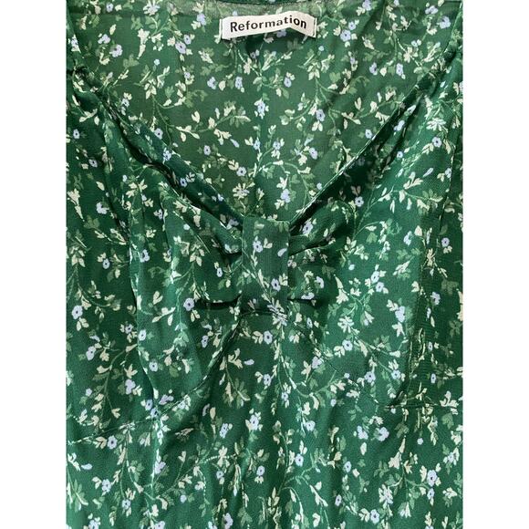Reformation Lisola Maxi Dress Green Size S Boho Cottagecore Glam - Picture 2 of 6
